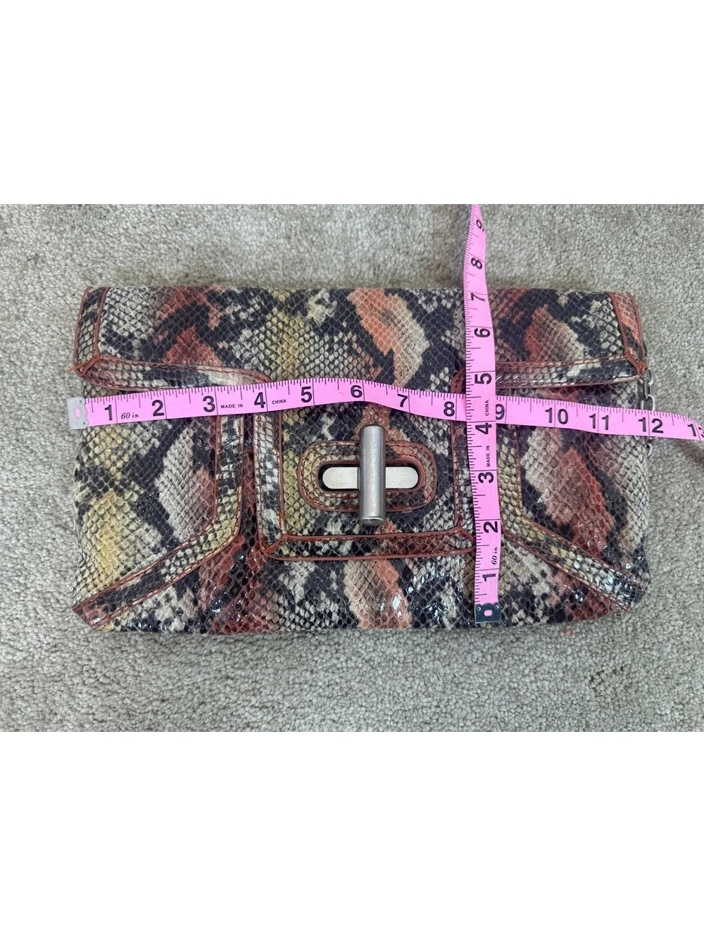 Gianni Bini Snakeskin Print Clutch Shoulder Bag Mob Wife Animal Print